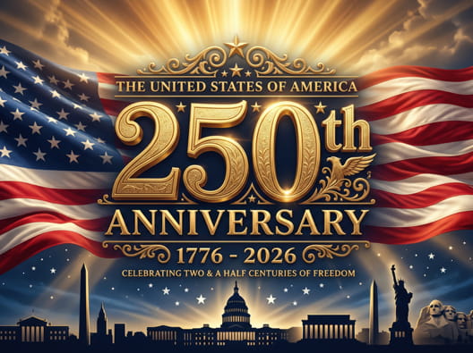 <h1>Honoring 250 Years of <span>American Independence</span><i>.</i></h1>